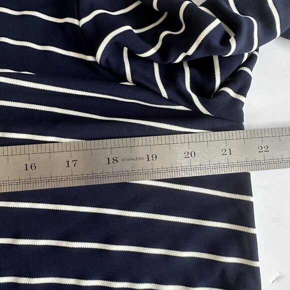 Lauren Ralph Lauren Shirt Womens 1X Striped Long Sleeve Layered Hem Top Blouse - Picture 4 of 9